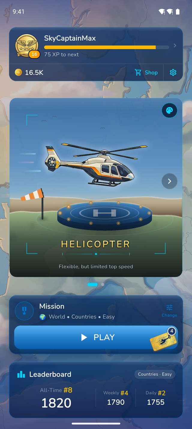 Home screen